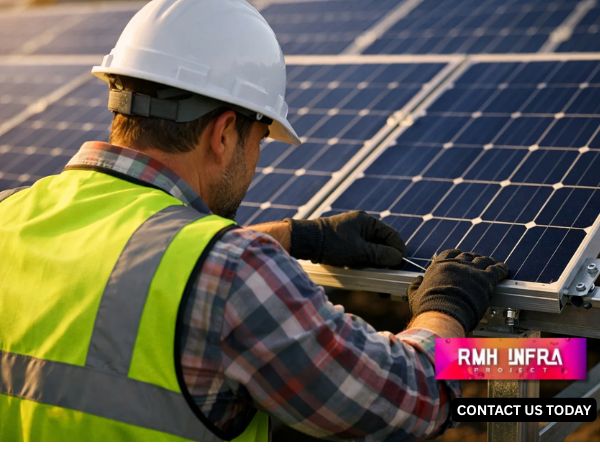 solar farm construction large scale solar plant