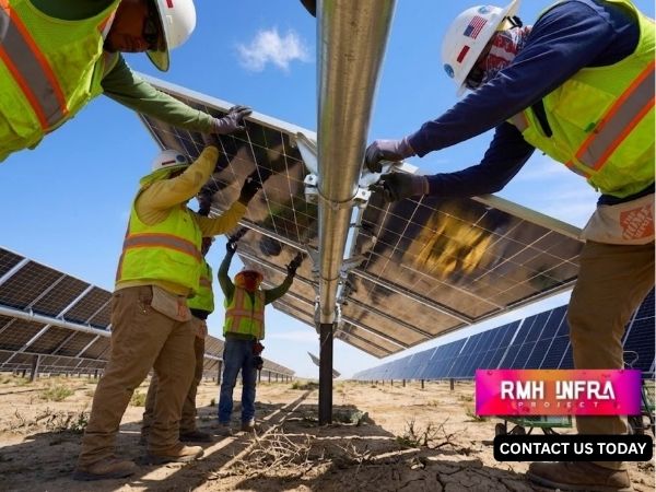 utility scale solar installation large solar plant panels